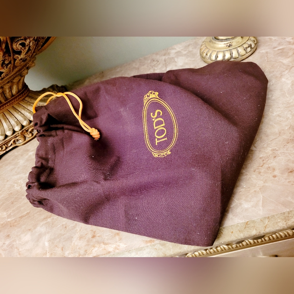 Tod's Luxury Brand 100% Cotton Dust Bag Drawstring 12"×14" Brown